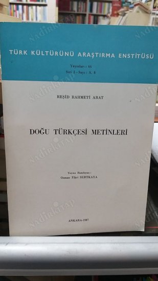 DOĞU TÜRKÇESİ METİNLERİ kapağı