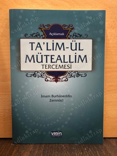 Açıklamalı Ta'lim-ül Müteallim Tercemesi kapağı