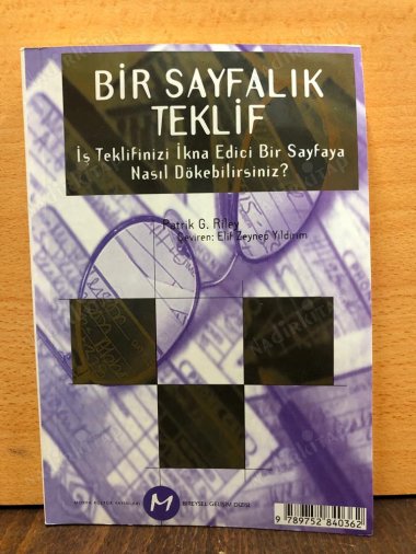 Bir Sayfalık Teklif kapağı