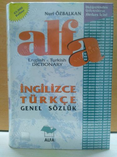 ALFA İNGİLİZCE TÜRKÇE GENEL SÖZLÜK kapağı